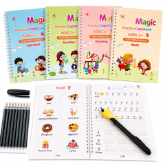 ZevaMall Handwriting Copybook (4 Books + 10 Refills)