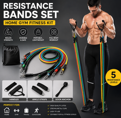 💪 Resistance Bands Set – Home Gym Fitness Kit