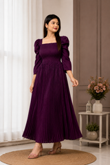 💜 Elegant Pleated Maxi Dress
