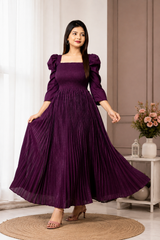 💜 Elegant Pleated Maxi Dress