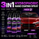 🚗✨ Hydrophobic Nano Coating Spray (Pack of 3)