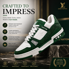 Louis Vuitton Trainer Green Monogram Denim White