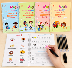 ZevaMall Handwriting Copybook (4 Books + 10 Refills)