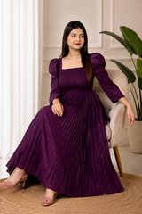 💜 Elegant Pleated Maxi Dress