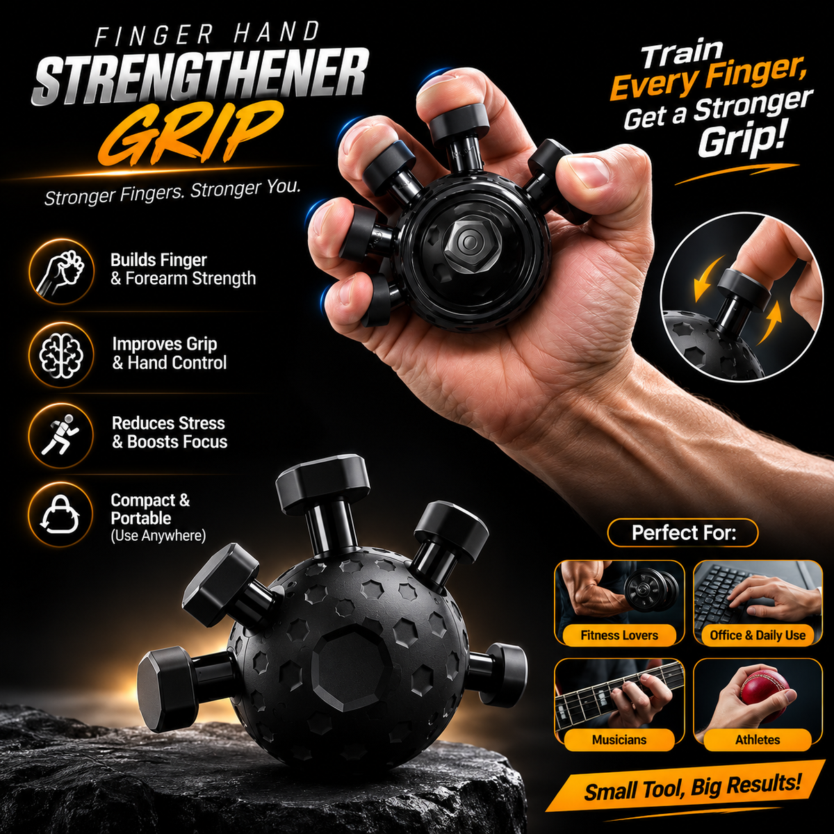 GripNova™ Hand Strength Trainer | Premium Finger & Forearm Grip Exerciser